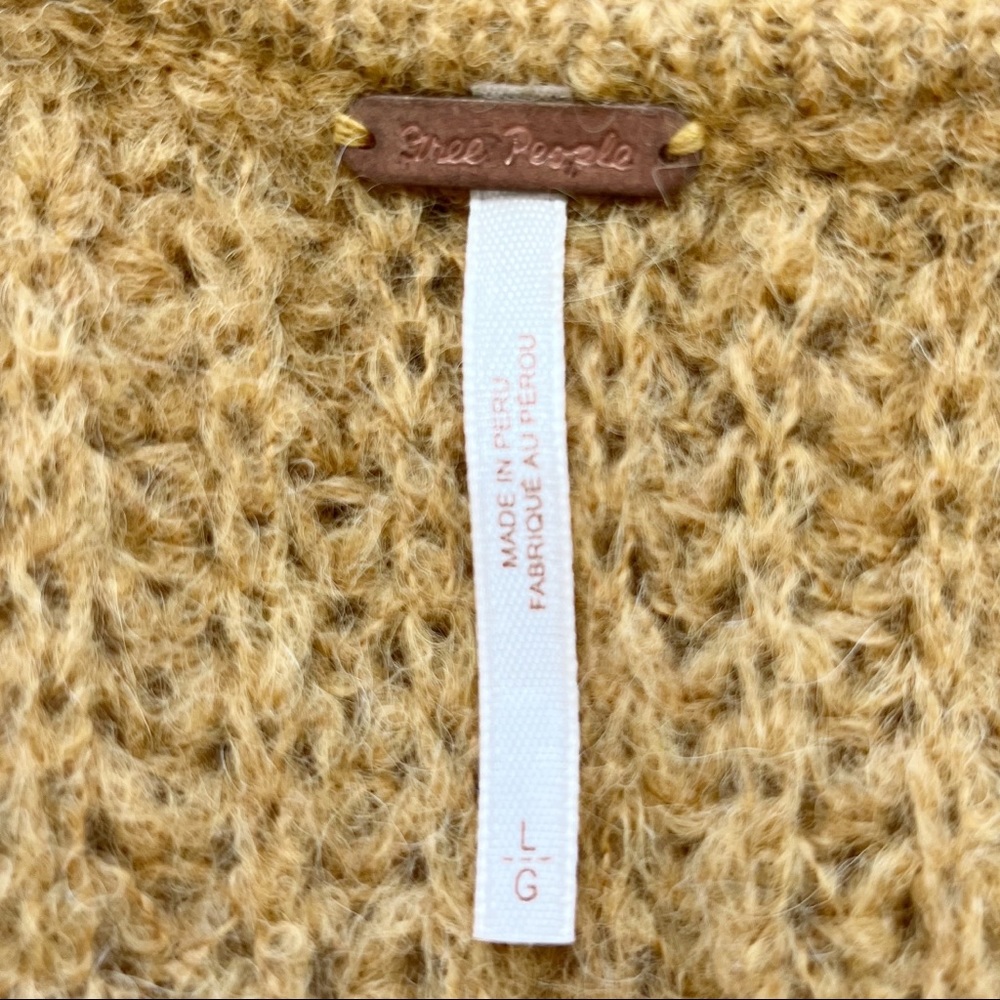SOLD Free People Moonbeam V-Neck Alpaca Blend Sweater In Noon Sun - Picture 12 of 14